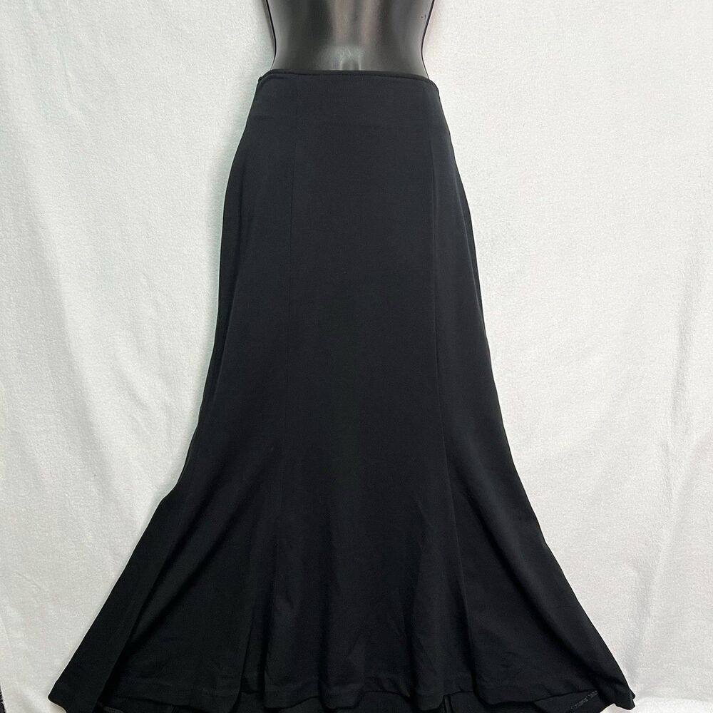 Vintage Y2K Newport News Black Mermaid Maxi Skirt Size 6 Goth Minimalist Witchy
